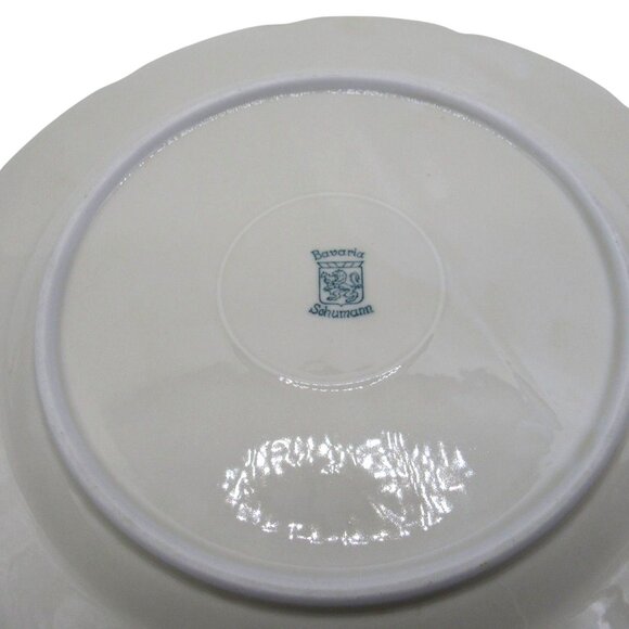 BAVARIA SCHUMANN Floral Design Round Plate with Gold Trim 11" Germany Vintage - Picture 9 of 11